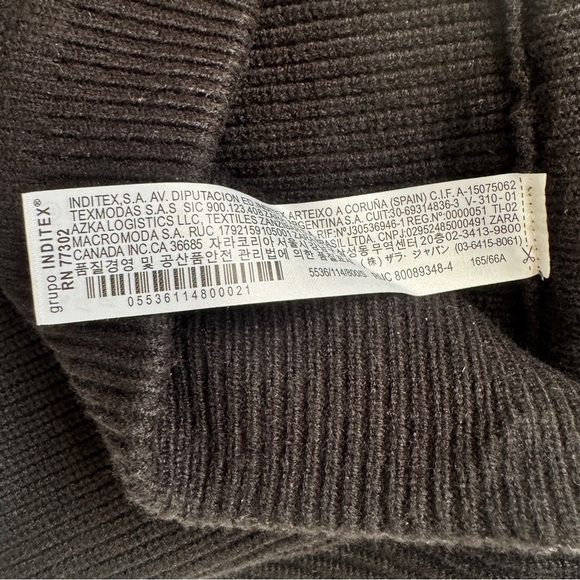 NWT Zara Knit Skirt Elastic Waistband Ribbed Trim Black Academia Soft Sz S - Picture 8 of 11